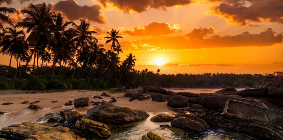 Beautiful sunset at Bentota