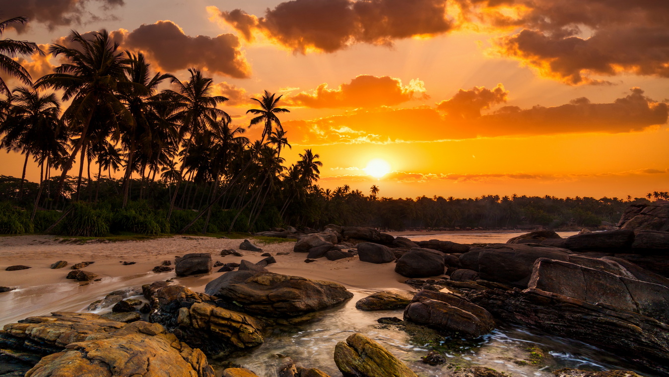 Beautiful sunset at Bentota